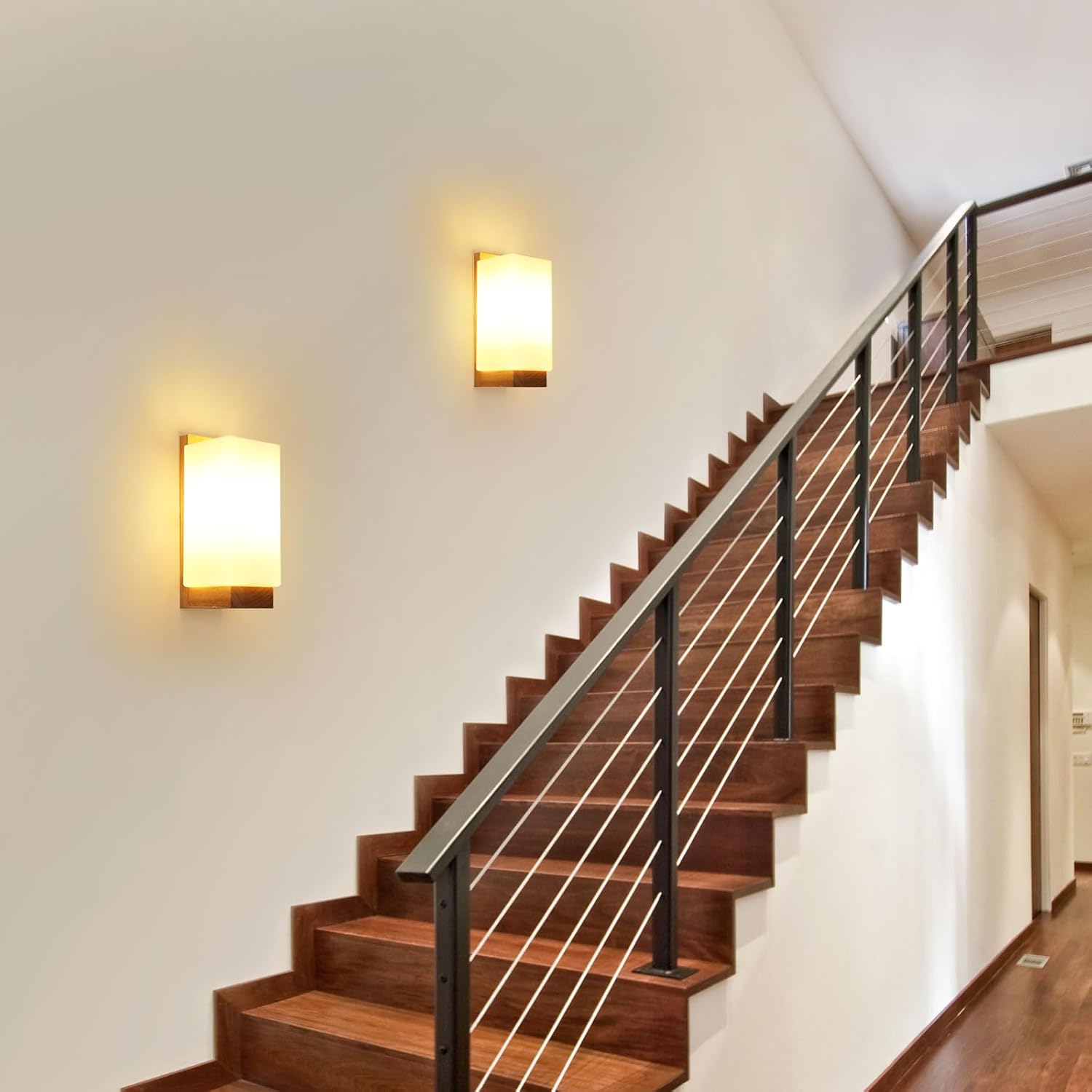 Wall Light - Wood Glass Frame, Tunable