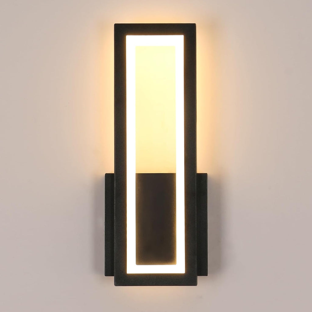 Wall Light - Black Acrylic Frame, Warm Light