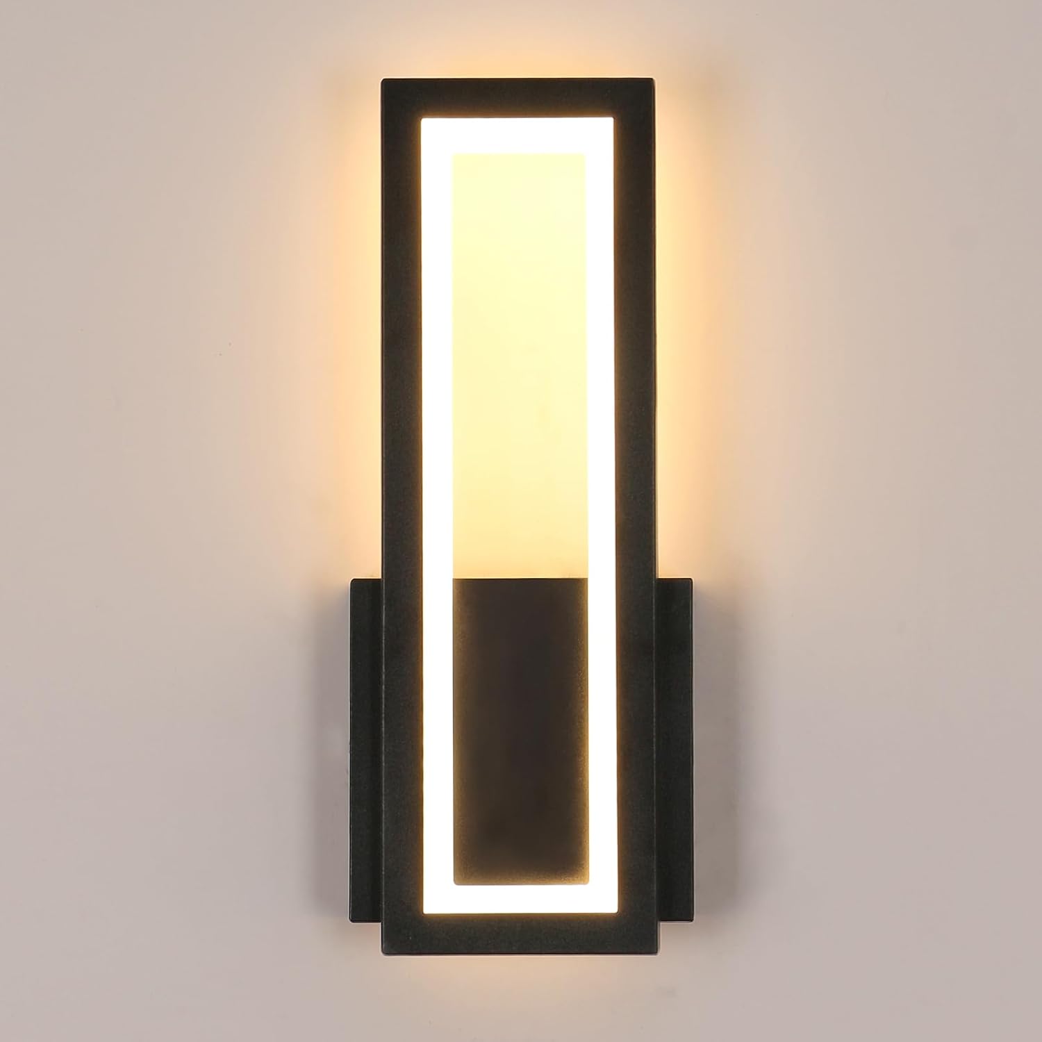 Wall Light - Black Acrylic Frame, Warm Light