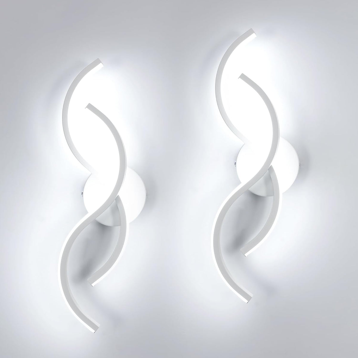 Comely 2 Piece LED Wall Lamp Indoor, 15W 1687LM Modern LED Wall Light Hallway Cool White 6500K, 41cm Creative Wall Lighting White For Living Room Bedroom Corridor Staircase