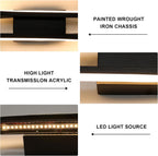 Comely Applique Murale Intérieur LED, 16W 2500LM Design Minimaliste Lampe Murale Moderne, Ligne Noire Applique Murale LED pour Chambre Salon Salle à Manger Couloir, Blanc chaud 3000K