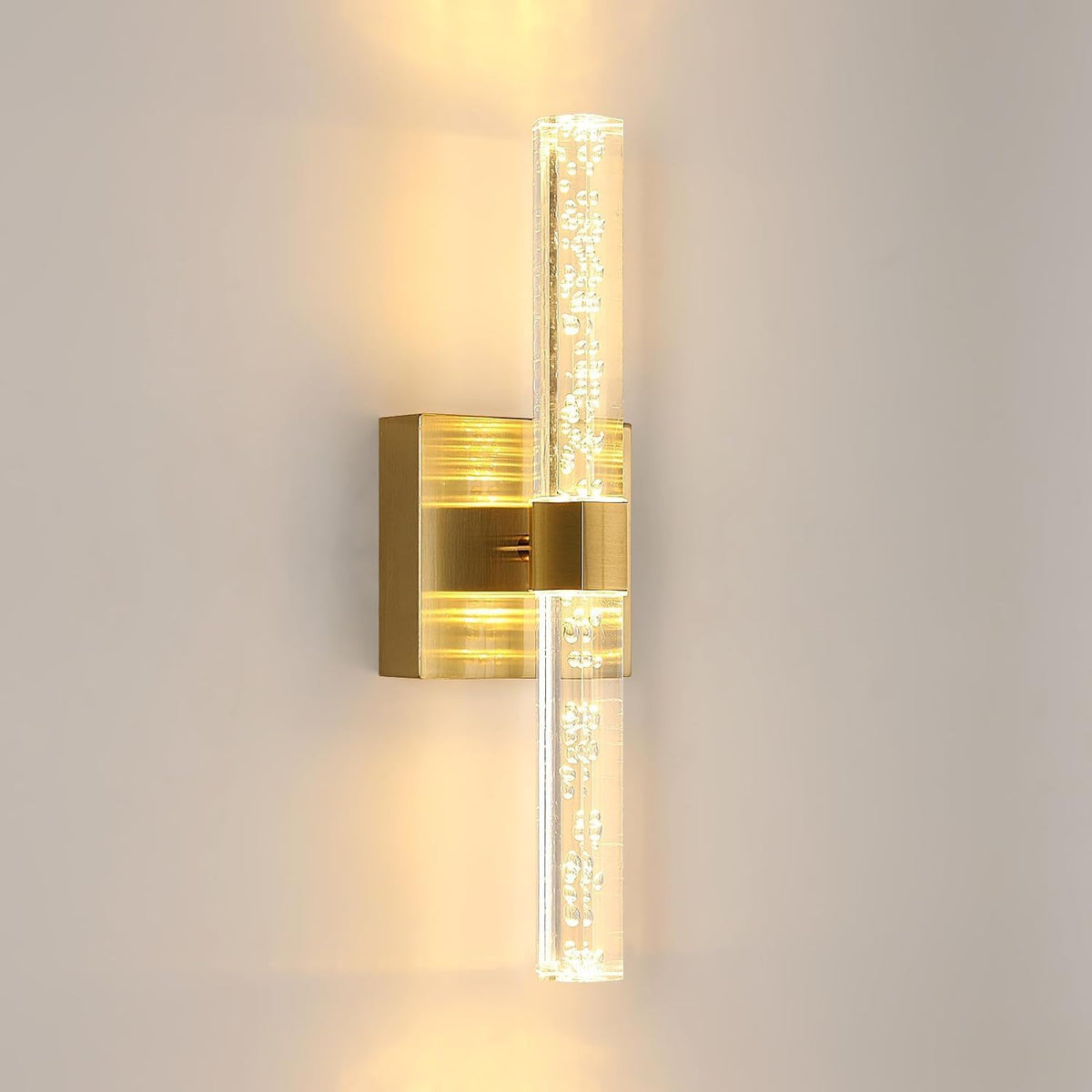 Comely Wandleuchte LED Innen, 12W 1500LM Wandlampe Innen 360¡ã Drehbare, Gold Wandbeleuchtung LED f¨¹r Wohnzimmer Schlafzimmer Korridor Treppenhaus Flur, Warmes Wei? 3000K