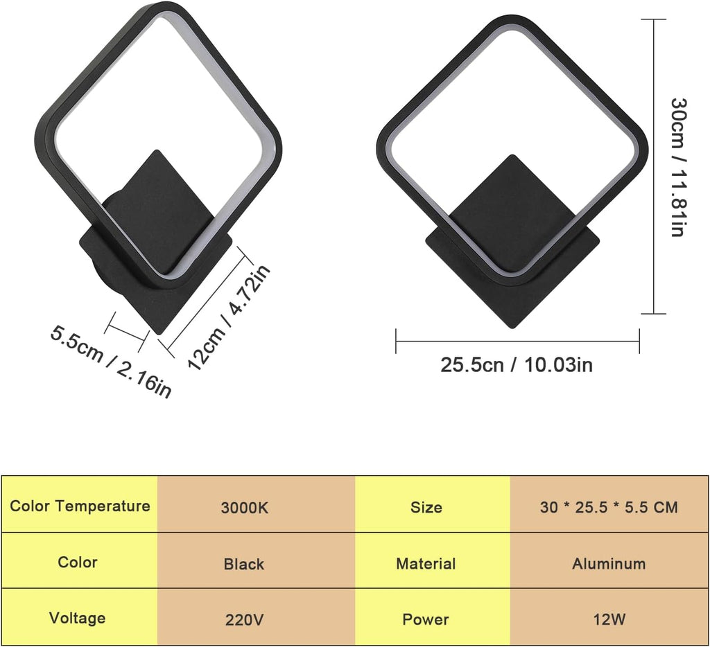 Wall Light - White Aluminium Frame, White Light