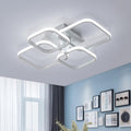 Lustre Moderne LED Comely, Luminaire De Plafond Design Carrés Blancs 60W 6750LM, Lampe De Plafond En Acrylique Pour Salon Chambre Cuisine Salle De Séjour Bureau, Lumière Froide 6500K