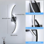 Comely Applique Murale Interieur, Moderne 80cm 27W Noir Lampe Murale LED pour Chambre à Coucher Salon, Lumière Blanche 6500K