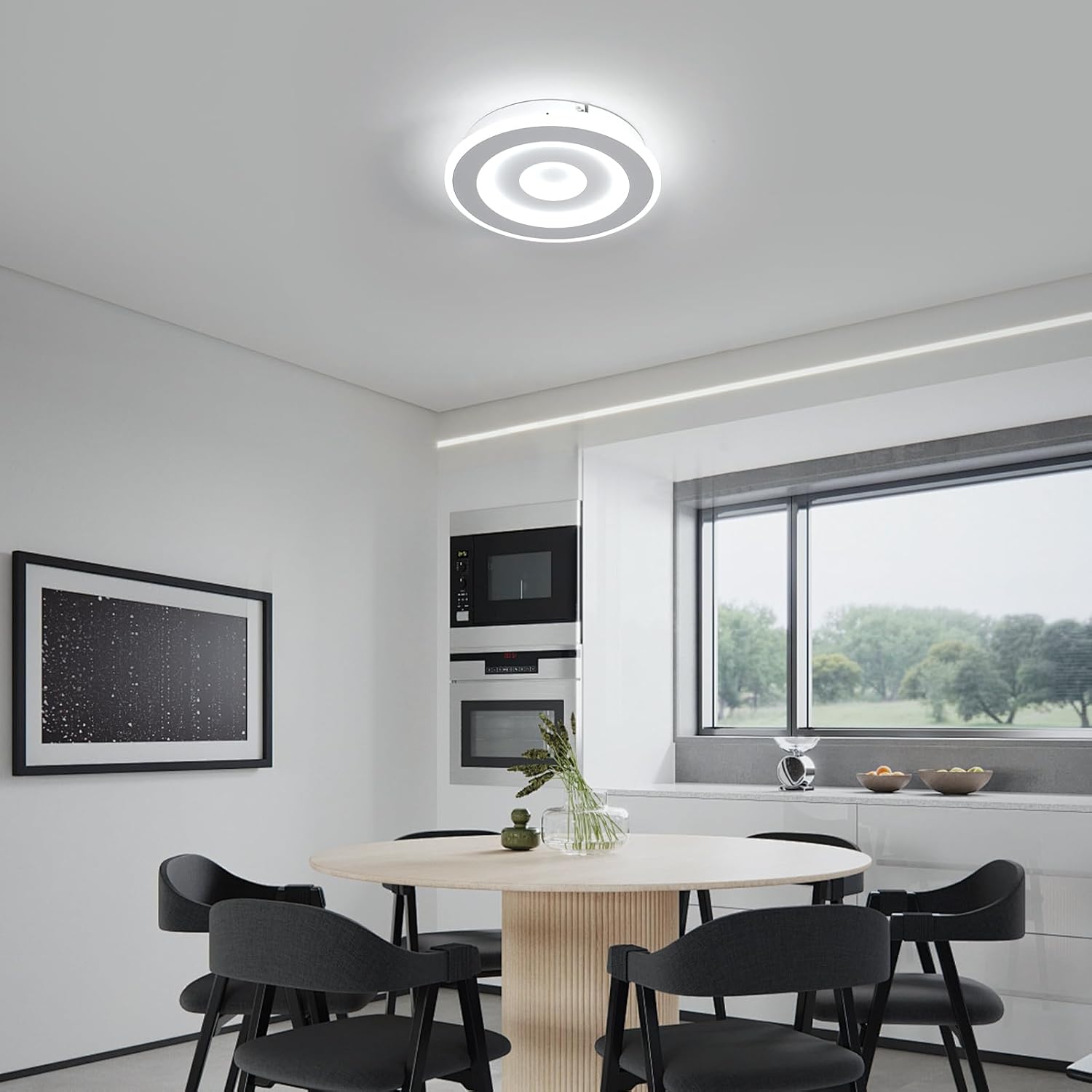 Comely Plafonnier LED Rond Moderne, 28W 28cm Lampe de Plafond LED, Blanc Luminaire Plafonnier Intérieur pour Chambre à Coucher, Salon, Couloir, Lumière Blanche Froide 6500K