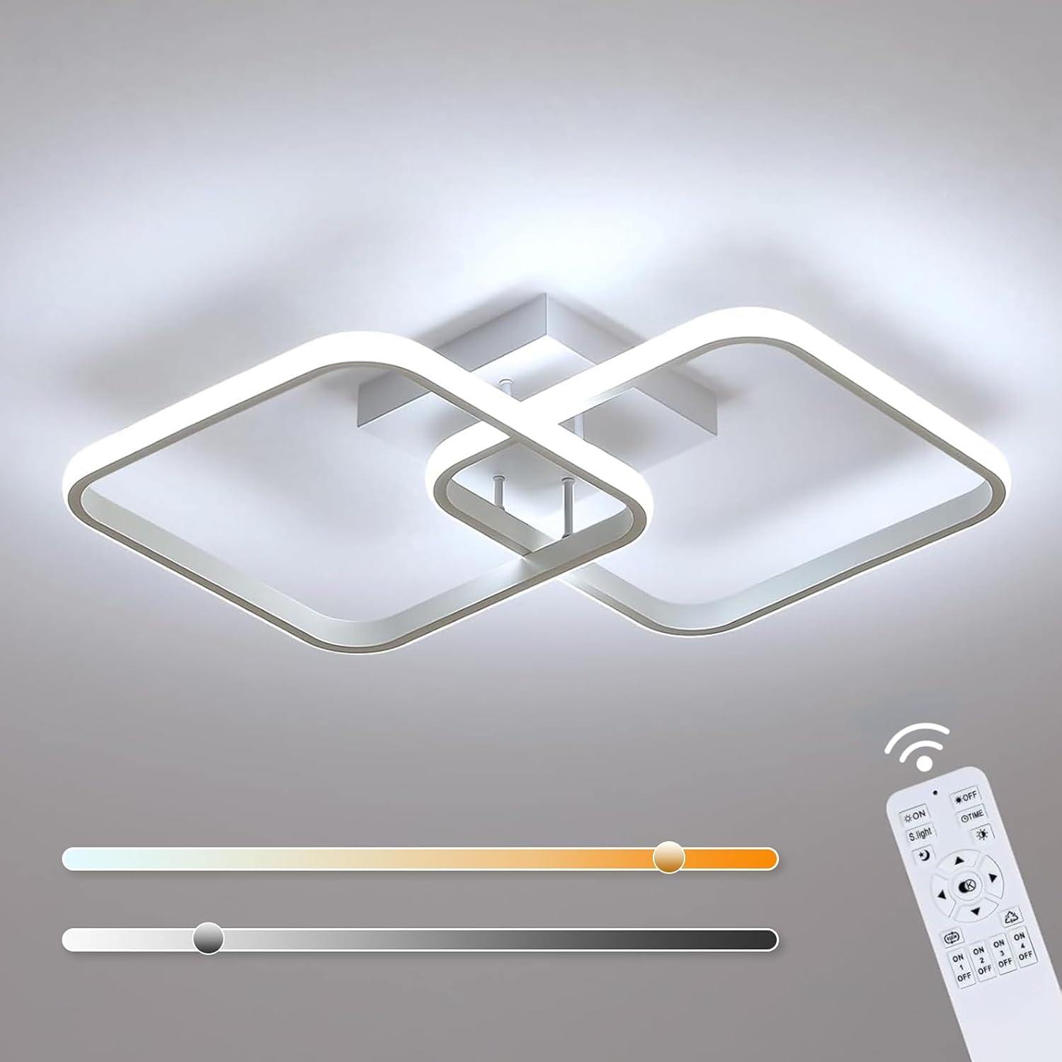 Ceiling Light - White Aluminium Frame, Tunable and Dimmable