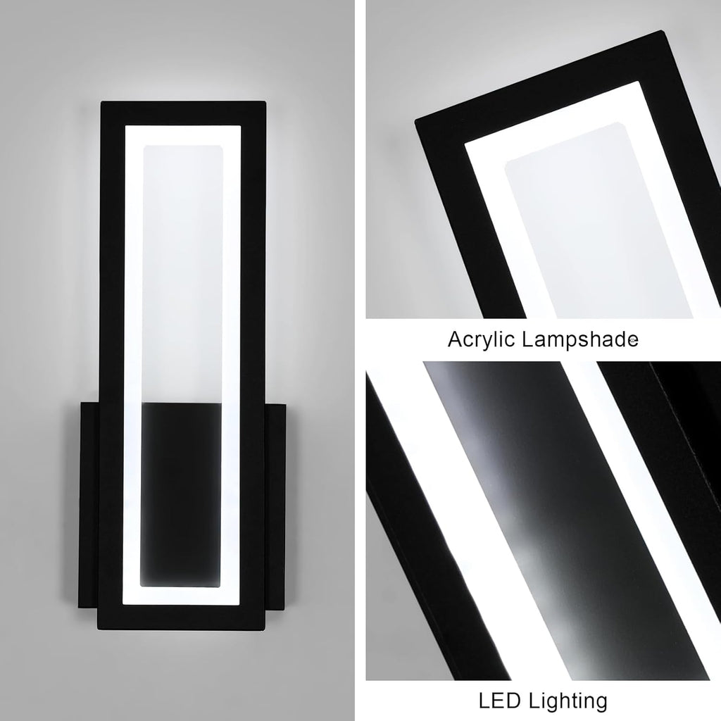 Wall Light - Black Acrylic Frame, White Light