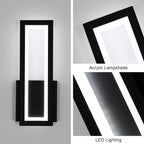 Wall Light - Black Acrylic Frame, White Light