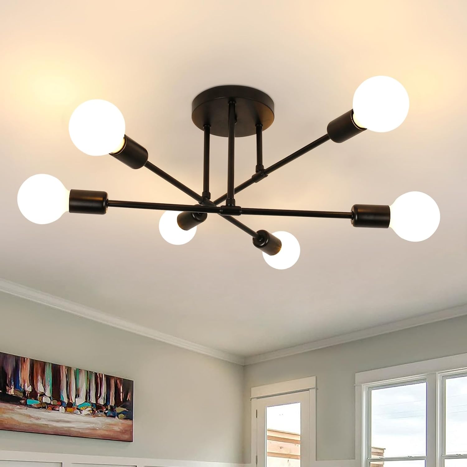 Ceiling Light - Black Metal Frame