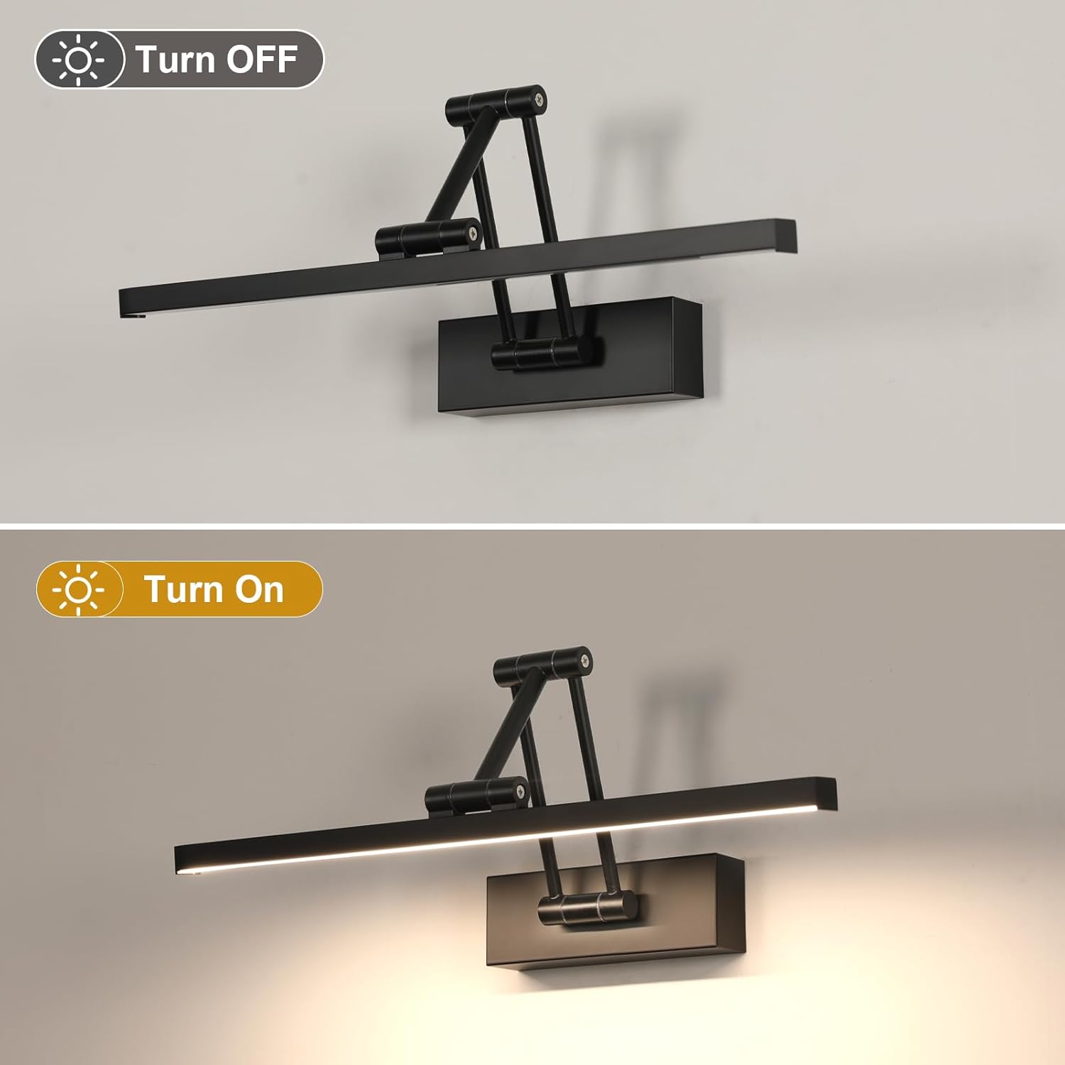 Wall Light - Black Metal Frame, Natural Light