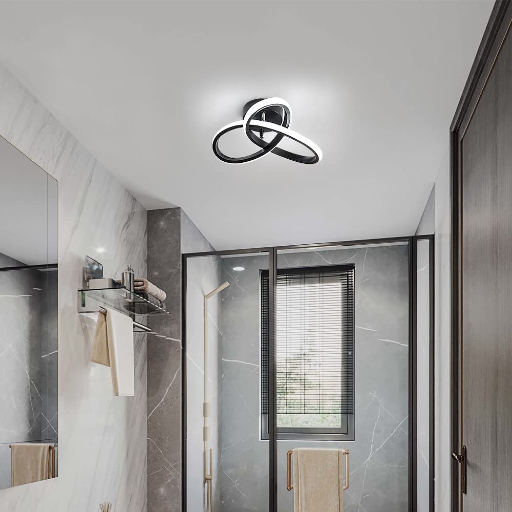 Ceiling Light - Black Aluminium Frame, White Light