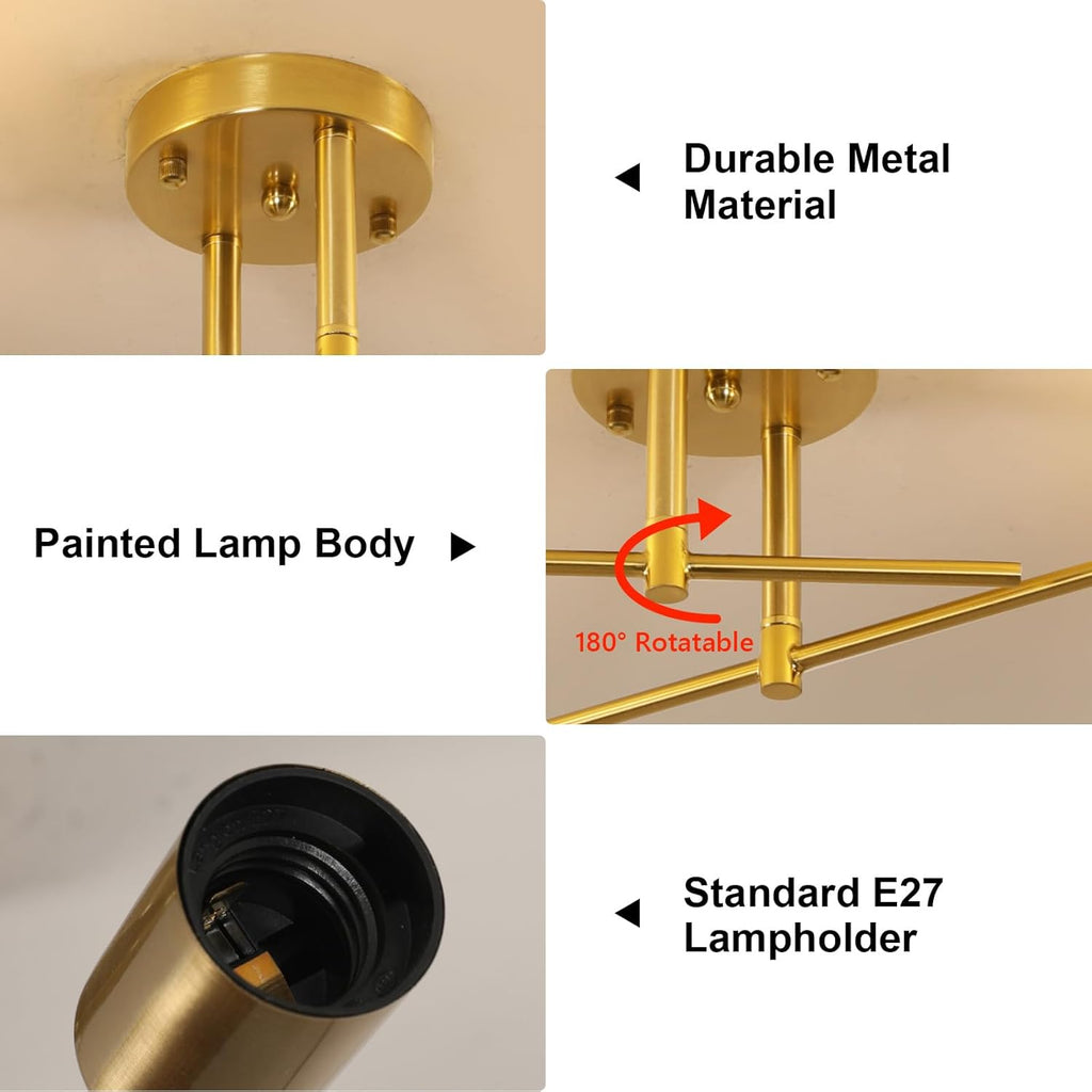 Plafoniera - Telaio in metallo bronzo oro
