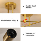 Ceiling Light - Gold Metal Frame