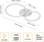 Ceiling Light - White Acrylic Frame, Warm Light
