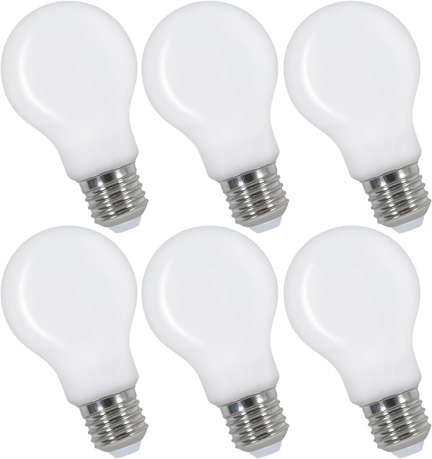 LED Light Bulbs - White Glass Frame, Warm Light