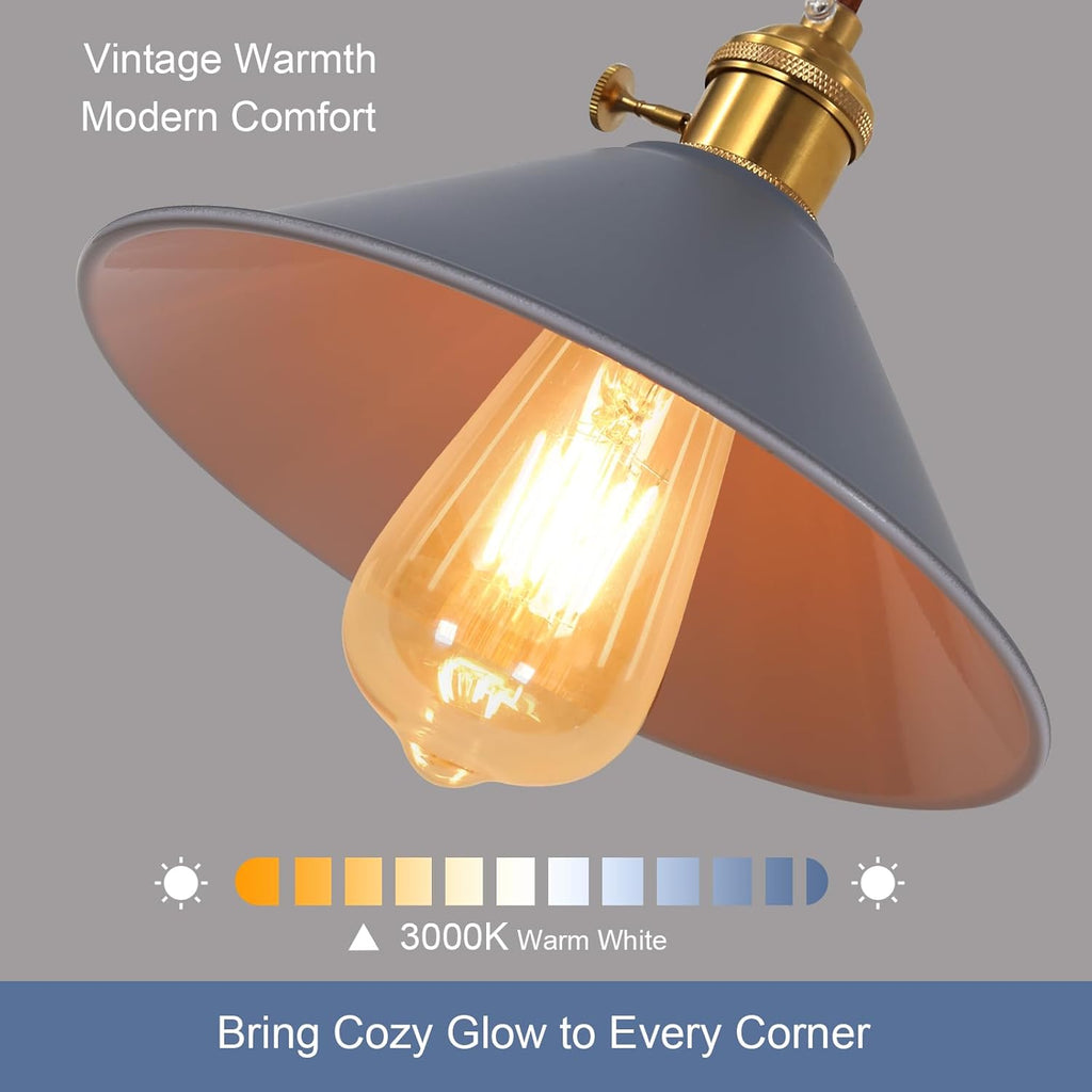 LED Light Bulbs - Amber Glass Frame, Warm Light