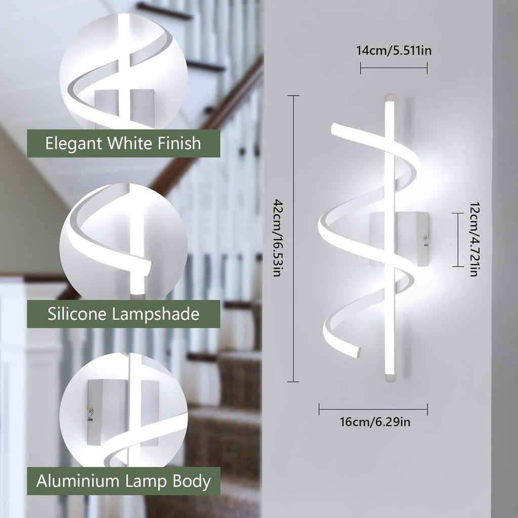 Wall Light - White Aluminium Frame, White Light