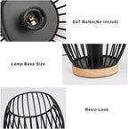 Comely Lampe de Bureau Rétro, Noir Lampe de Chevet pour Ampoule E27, Avec Prise et Interrupteur pour Chambre Salon Bureau Café Bar (Sans Ampoule)