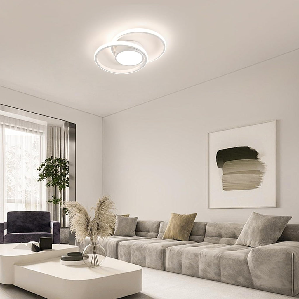 Comely Plafonnier LED, Rond Lampe de plafond 42W, Moderne Luminaire Plafonnier pour Couloir Coucher Salle de Bains Cuisine Salon, Lumière Naturelle 4500K, Longueur 40cm, Blanc