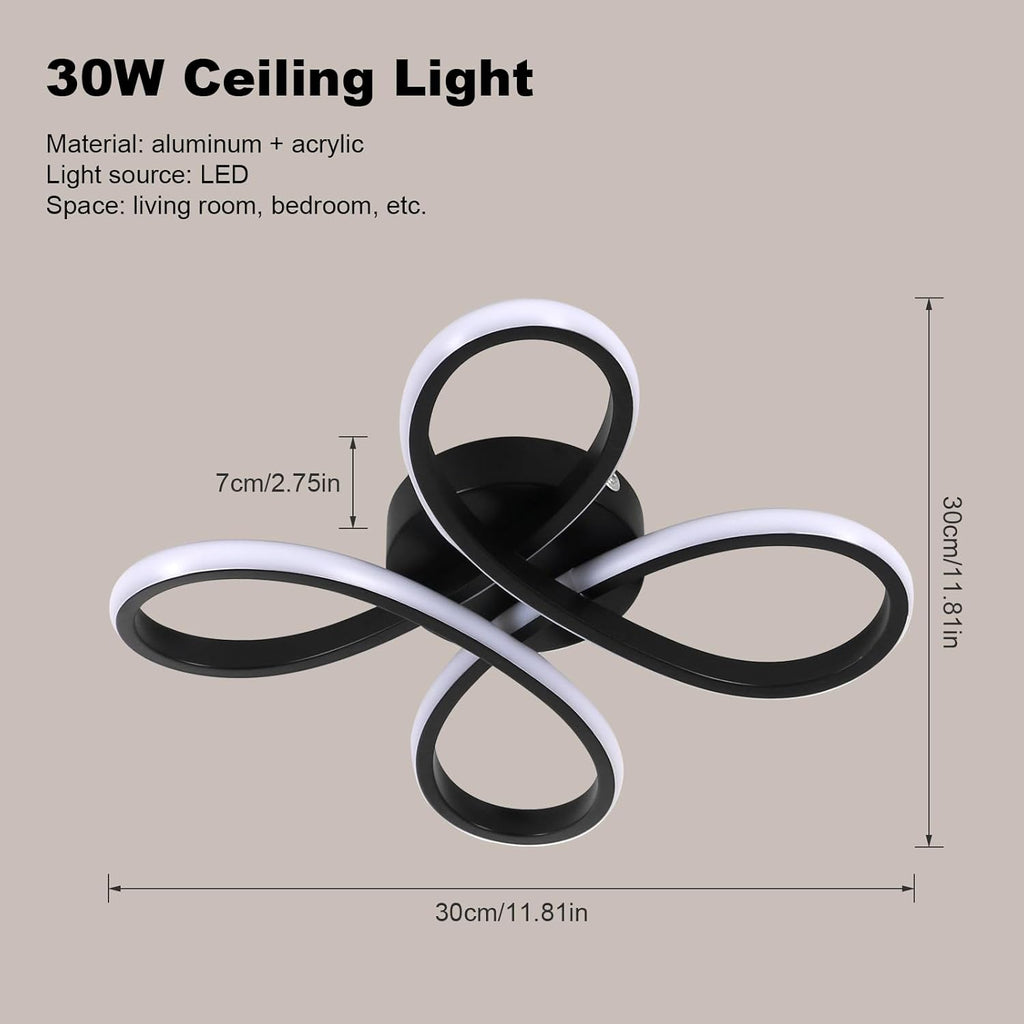 Ceiling Light - Black Aluminium Frame, Natural Light