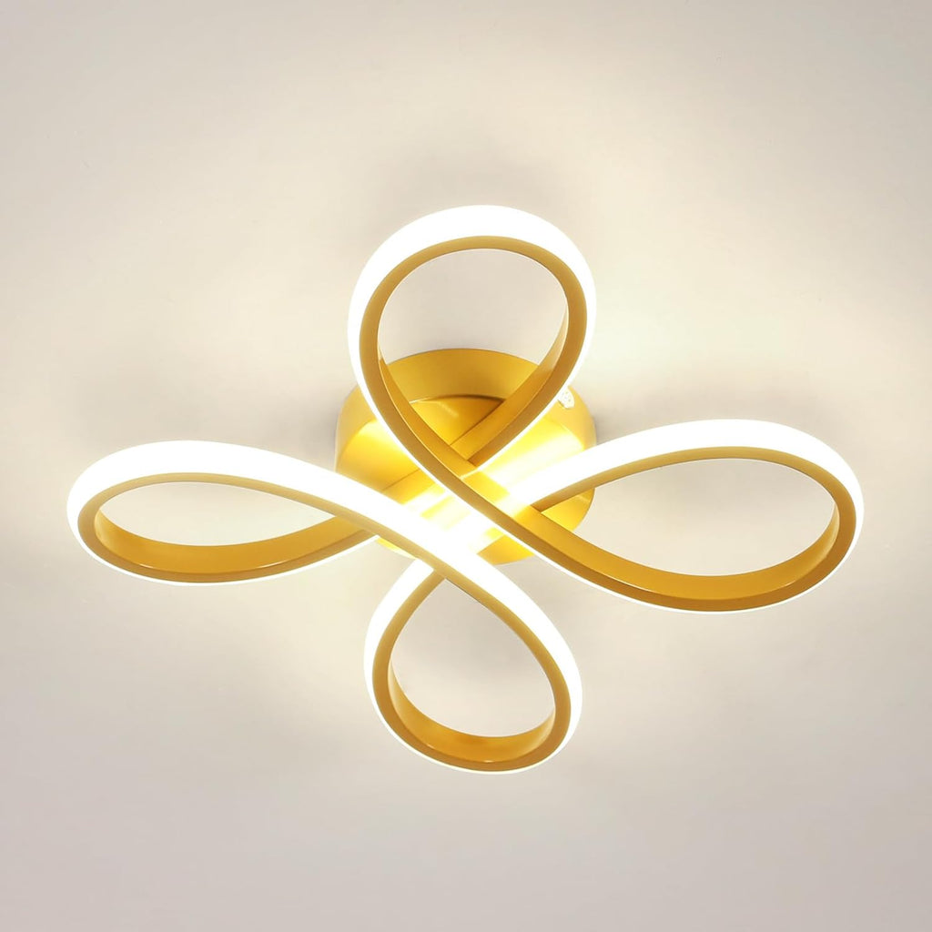 Comely Plafonnier LED Moderne, 30W 3375LM 30cm Lampe de Plafond, Luminaire Plafonnier LED pour Chambre salon, Salle à manger Cuisine, Lumière Neutre 4500K, Or