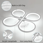 Comely Plafonnier LED Moderne 4 Lampes 57x57x8cm 40W Lumière Blanche 6500K Acrylique Salon Chambre Bureau Couloir Cuisine Éclairage