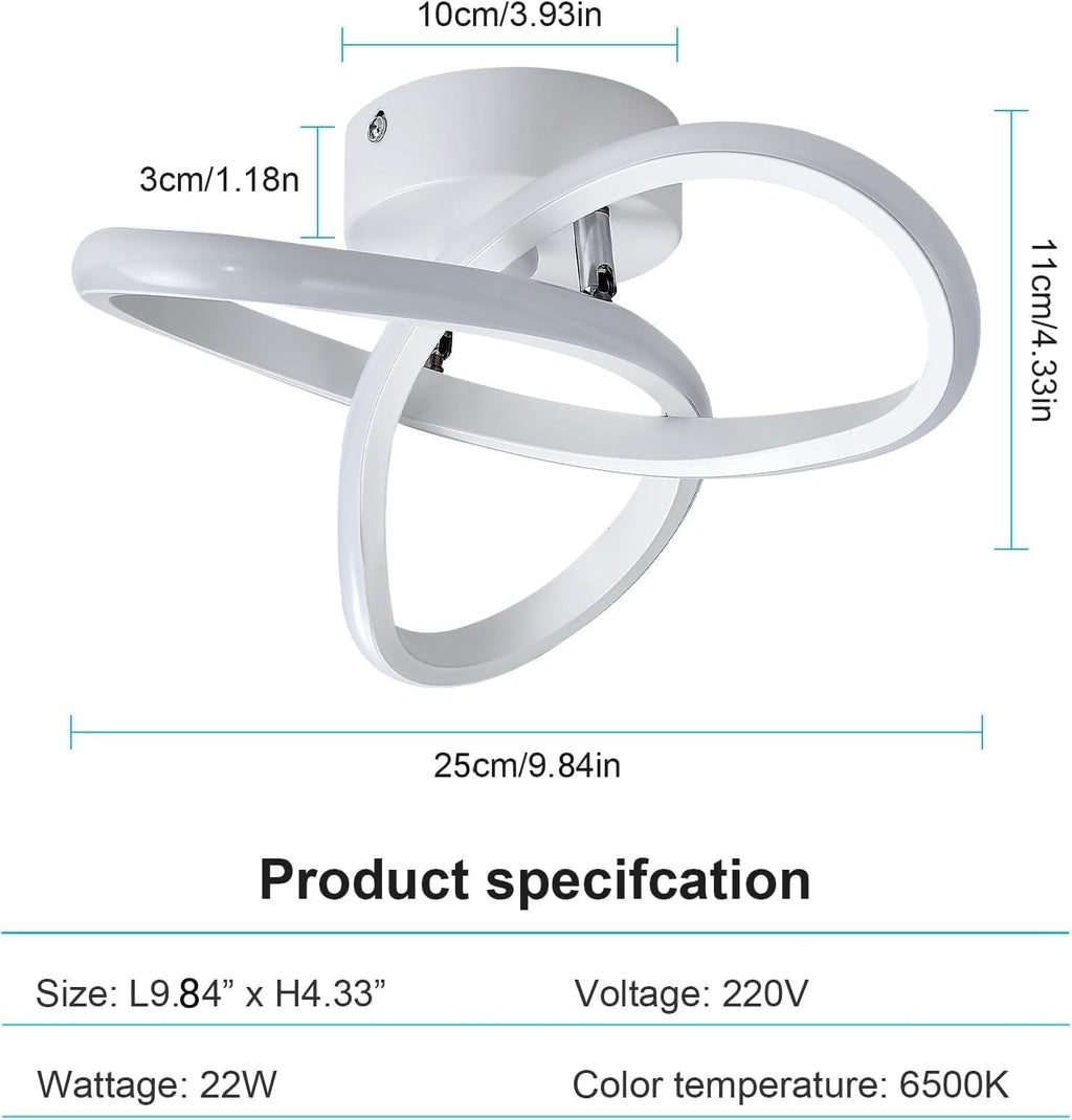 Ceiling Light - White Aluminium Frame, White Light