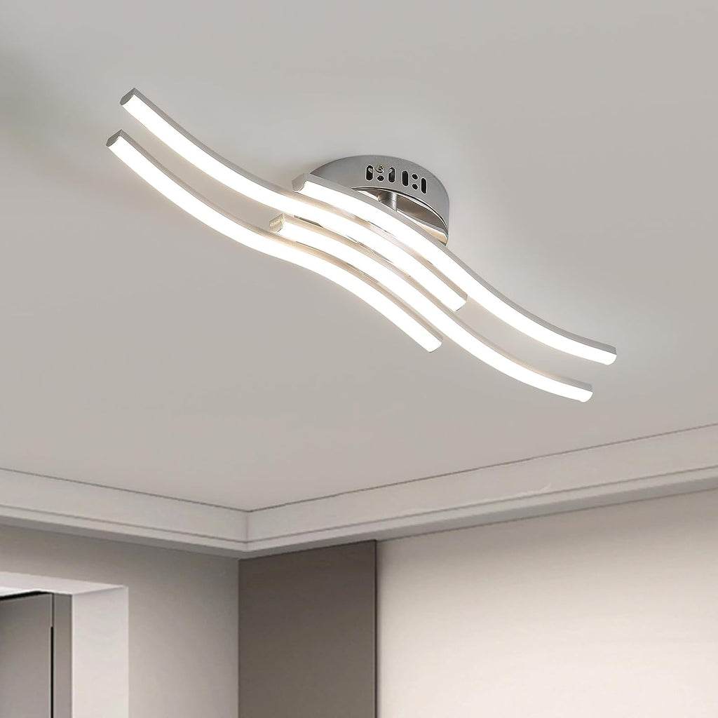 Ceiling Light - Silver Aluminium Frame, Natural Light
