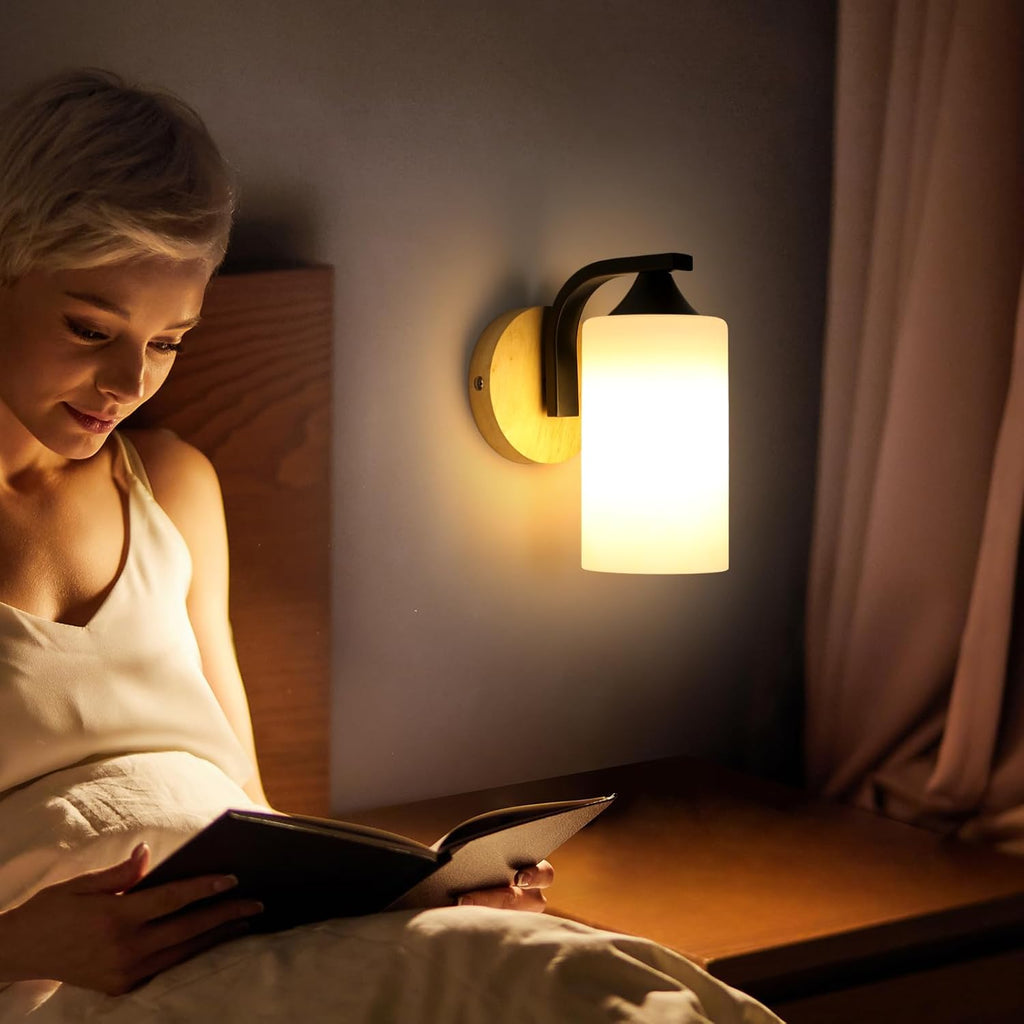 Wall Light - Wood Glass Frame