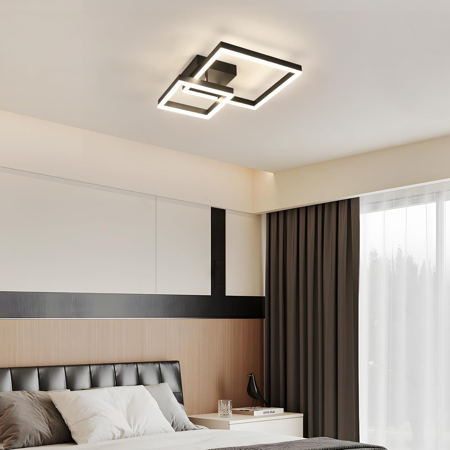 Ceiling Light - Black Acrylic Frame, Natural Light