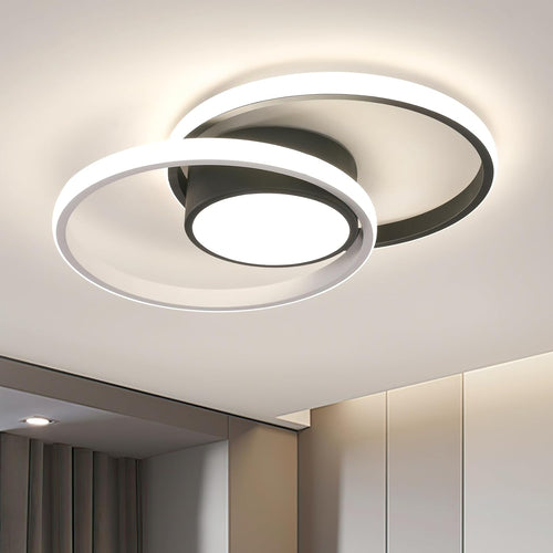 Ceiling Light - Black & White Metal Frame, Natural Light