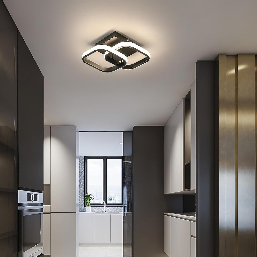 Ceiling Light - Black Aluminium Frame, Natural Light