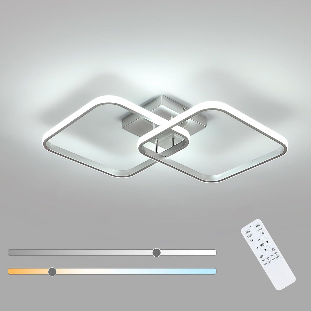 Ceiling Light - Silver Aluminium Frame, Tunable and Dimmable