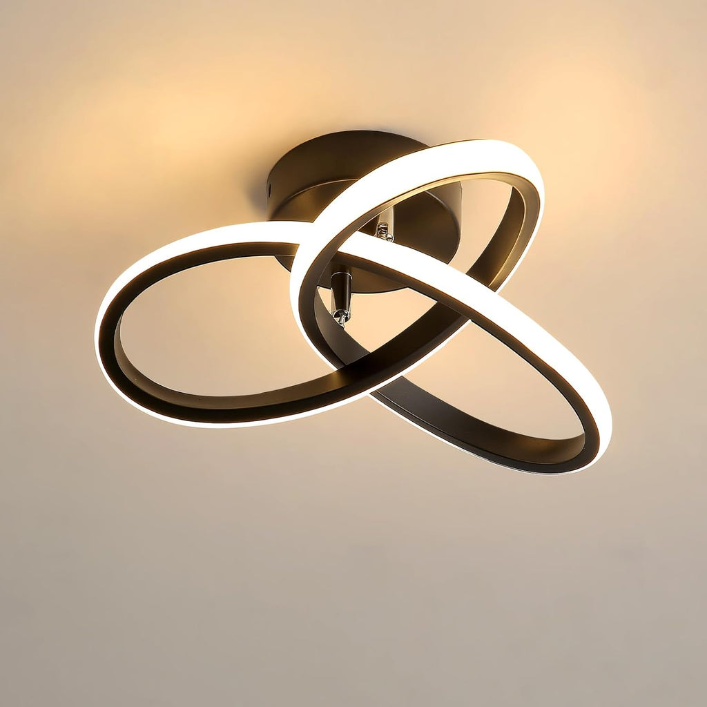 Ceiling Light - Black Aluminium Frame, Warm Light