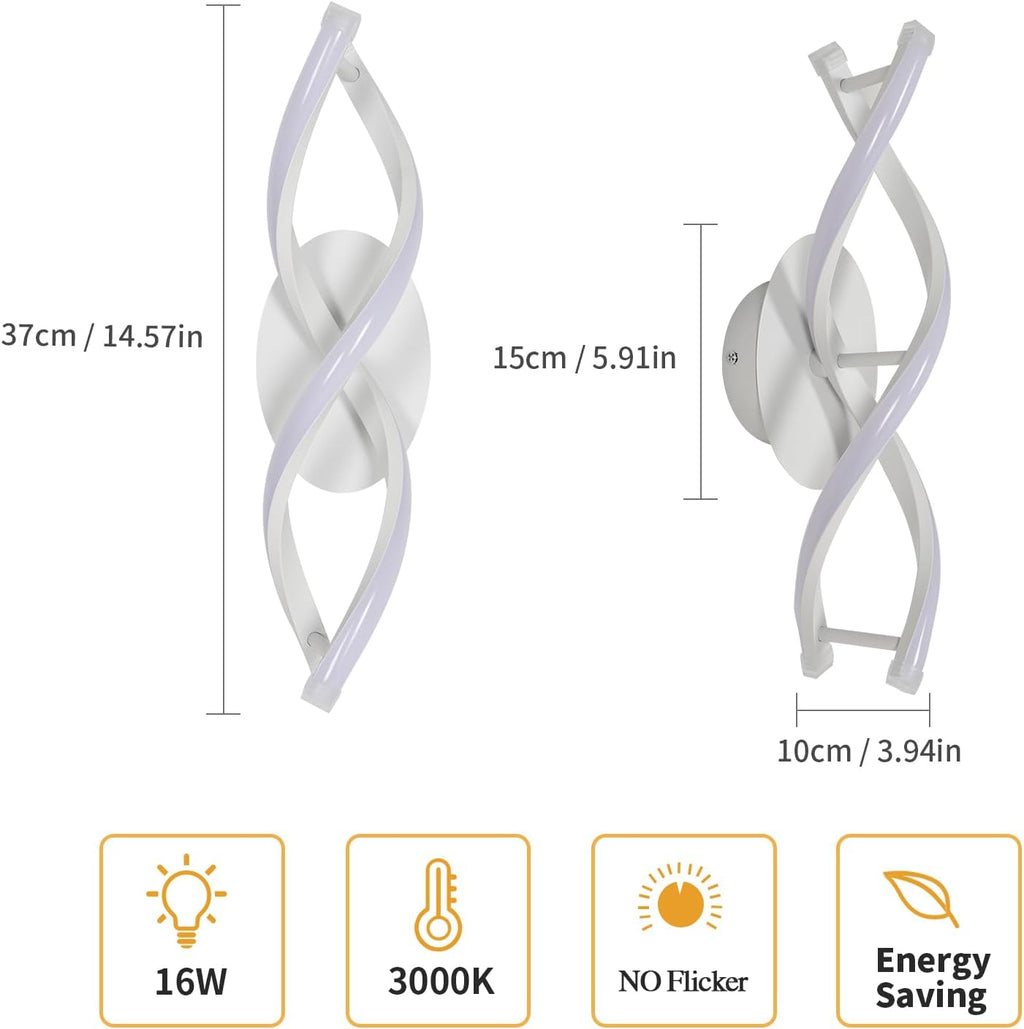 Wall Light - White Aluminium Frame, Warm Light