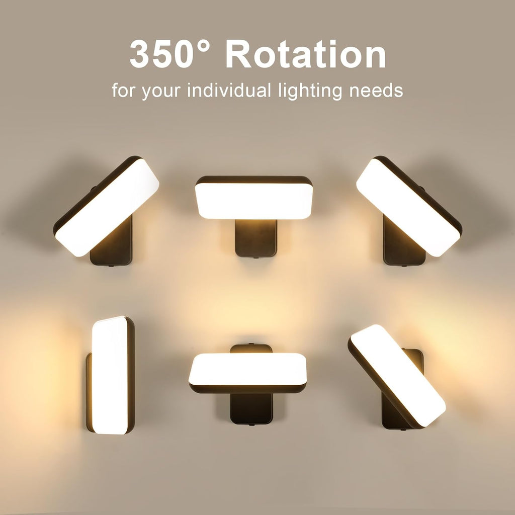Wall Light - Black Aluminium Frame, White Light