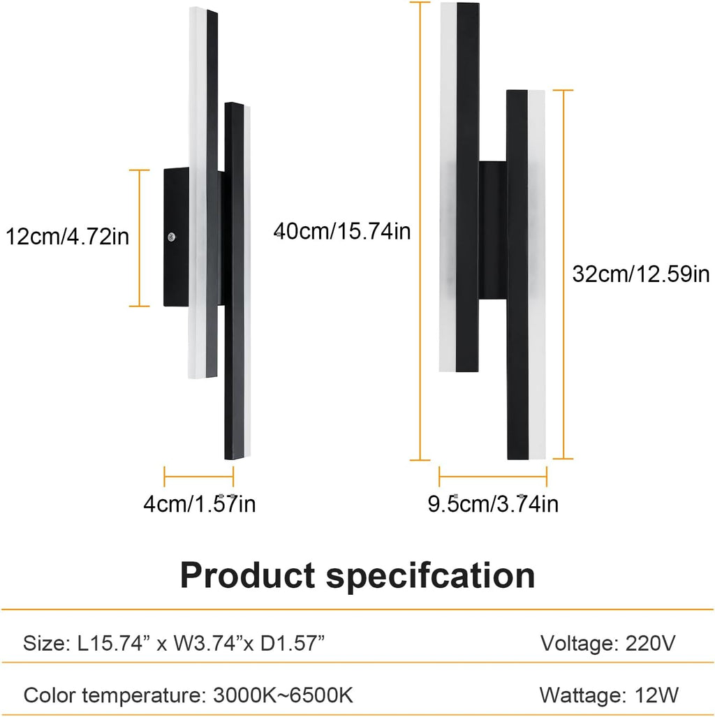 Wall Light - Black Acrylic Frame, Tunable