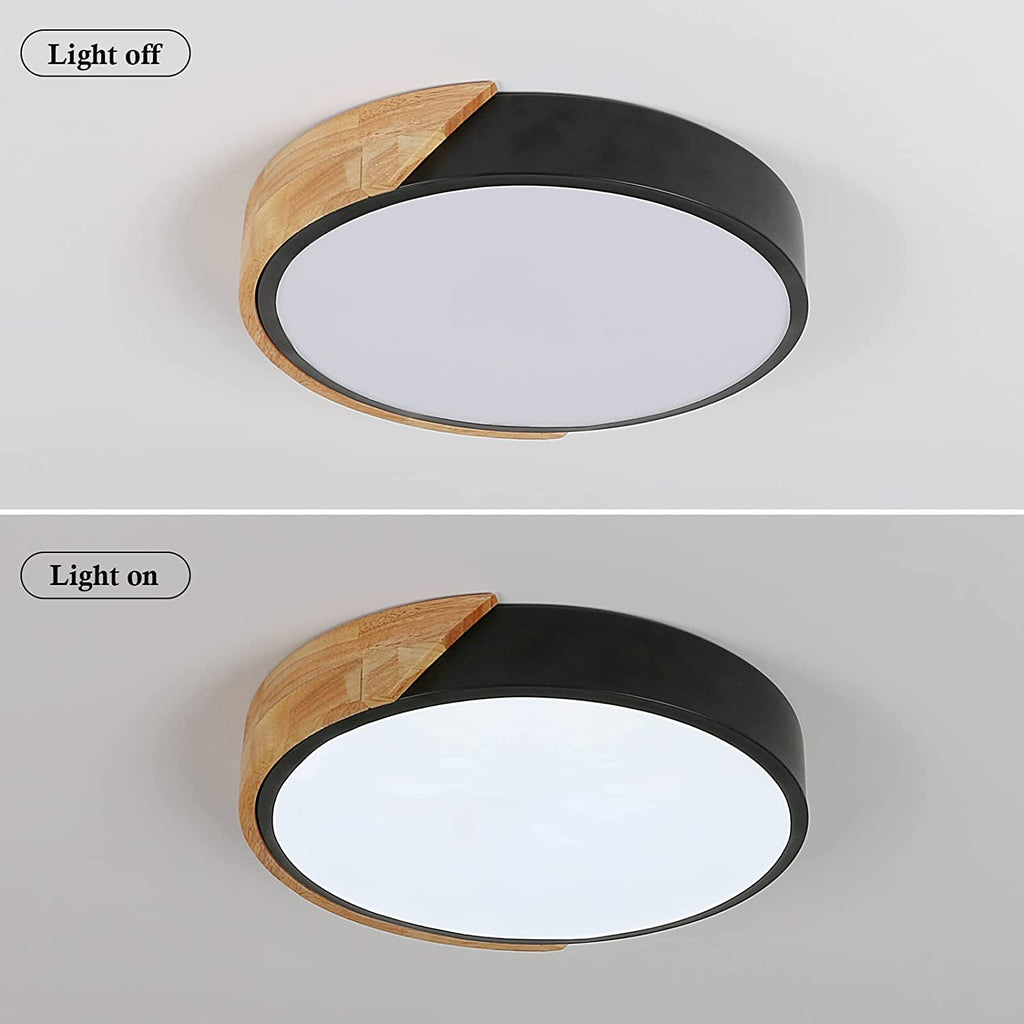 Ceiling Light - Black Metal Frame, White Light