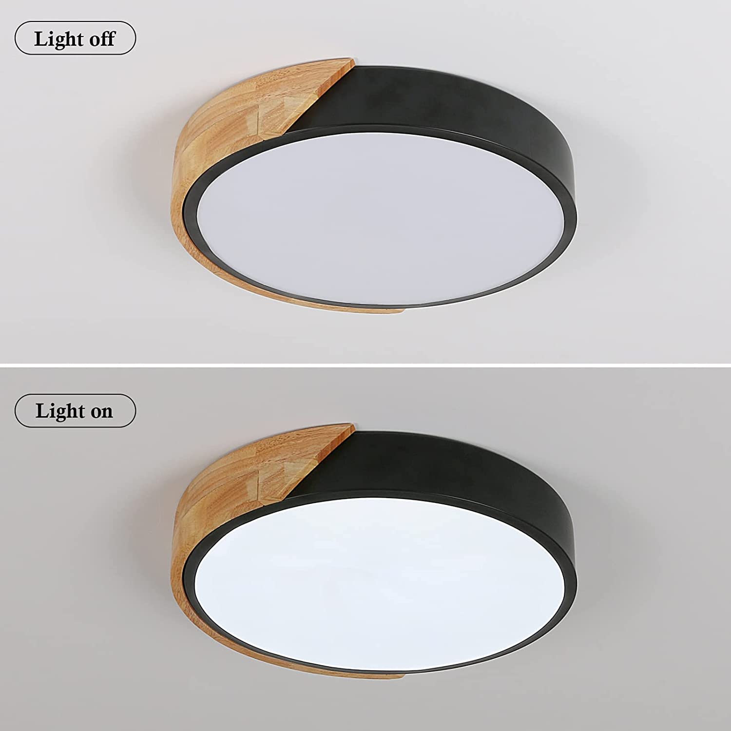 Ceiling Light - Black Metal Frame, White Light