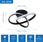 Comely Plafonnier LED Moderne, Luminaire Plafonnier Noir 30W 3375LM, Lampe de Plafond en Forme de Fleur pour Chambre à Coucher, Couloir, Cuisine, Salle de Bain, Lumière Blanche Froide 6500K Dia 30cm