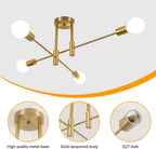 Comely Plafonnier Lustre Industriel 4 x E27, Plafonnier Luminaire Industriel en Métal, Moderne Suspension pour Salon Chambre Cuisine Couloir