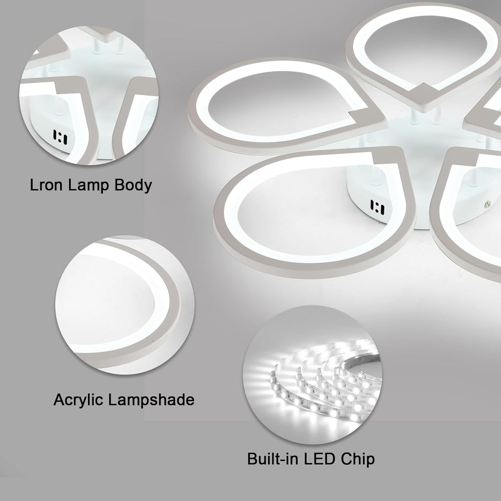 Ceiling Light - White Acrylic Frame, White Light