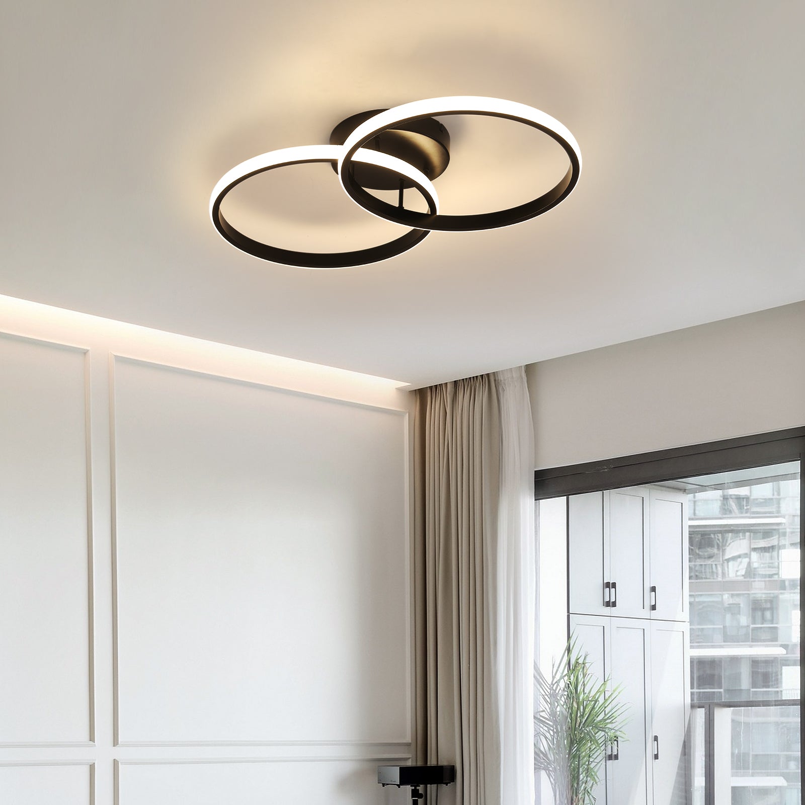 Ceiling Light - Black Aluminium Frame, Natural Light