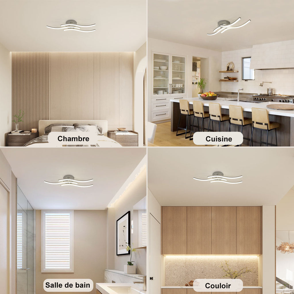 Ceiling Light - Silver Aluminium Frame, Natural Light