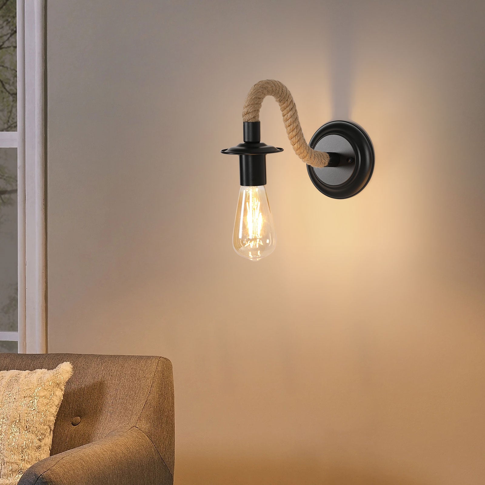 Wall Light - Black Metal Frame