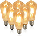 LED Light Bulbs - Amber Glass Frame, Warm Light