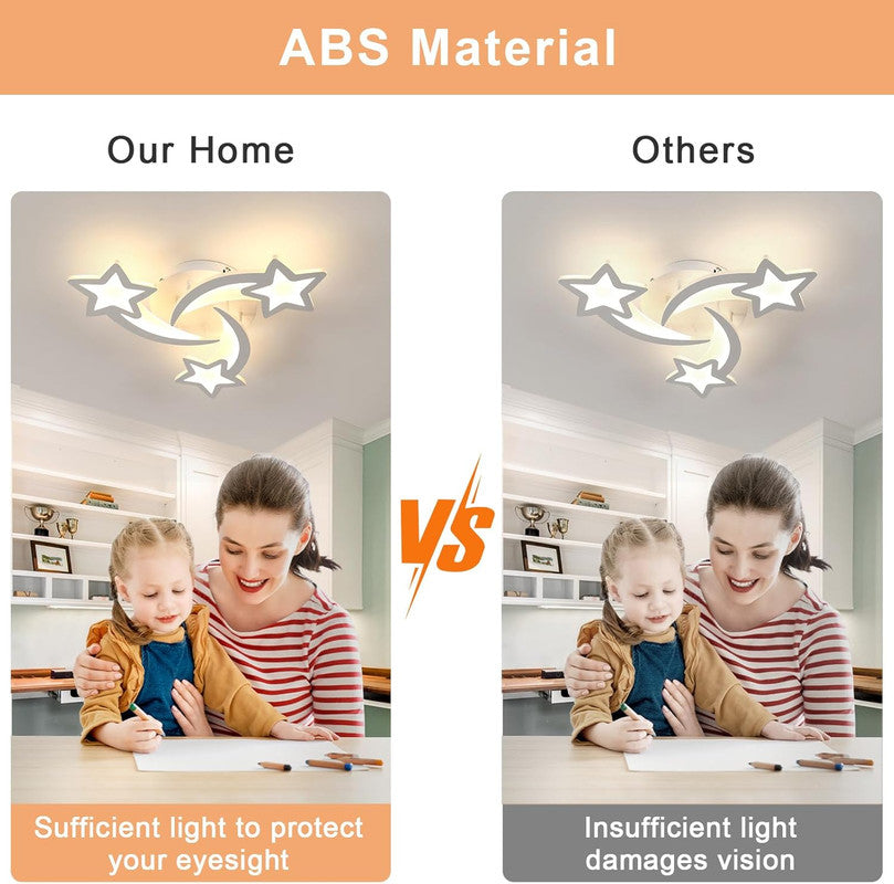 Ceiling Light - White Acrylic Frame, Warm Light