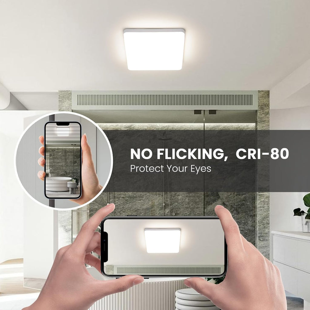 Comely Plafonnier LED, 36W 4050LM Lampe de Plafond LED Carré, Moderne Luminaire Plafonnier LED pour Salon, Chambre à Coucher, Balcon, Cuisine, Lumière Nnaturelle 4000K
