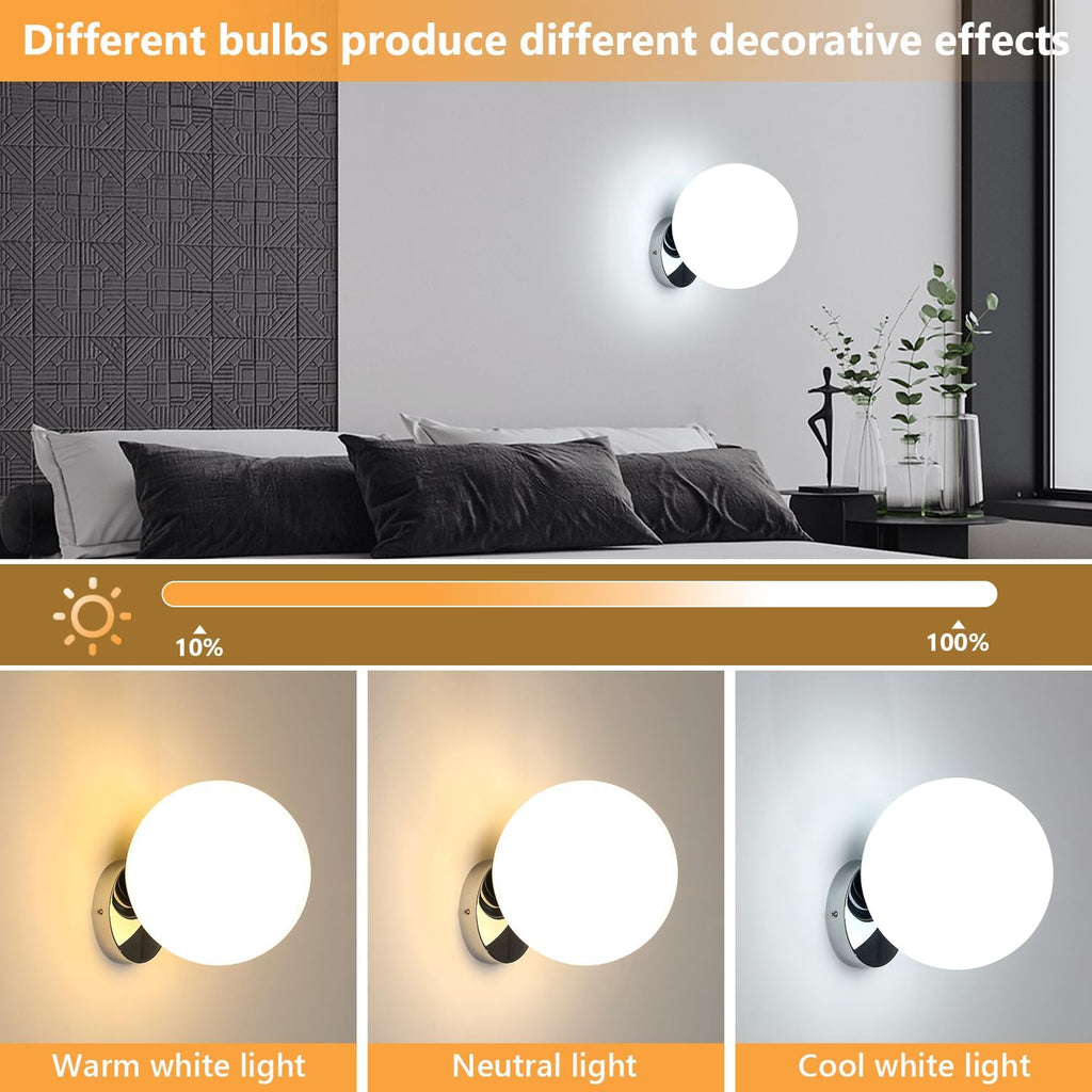 Wall Light - Chrome Metal Frame